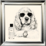 Spaniel puppy with attitude framed wall art