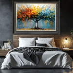 Tree of Colours Abstract Framed Wall Art – Colourful Modern Picture for Living Room - Image 4