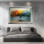 Tree of Colours Abstract Framed Wall Art – Colourful Modern Picture for Living Room - Image 3