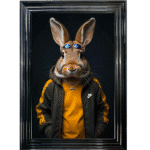 Rabbit with shades - Framed Animal Wall Art