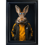 Rabbit with shades - Framed Animal Wall Art