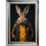 Rabbit with shades - Framed Animal Wall Art