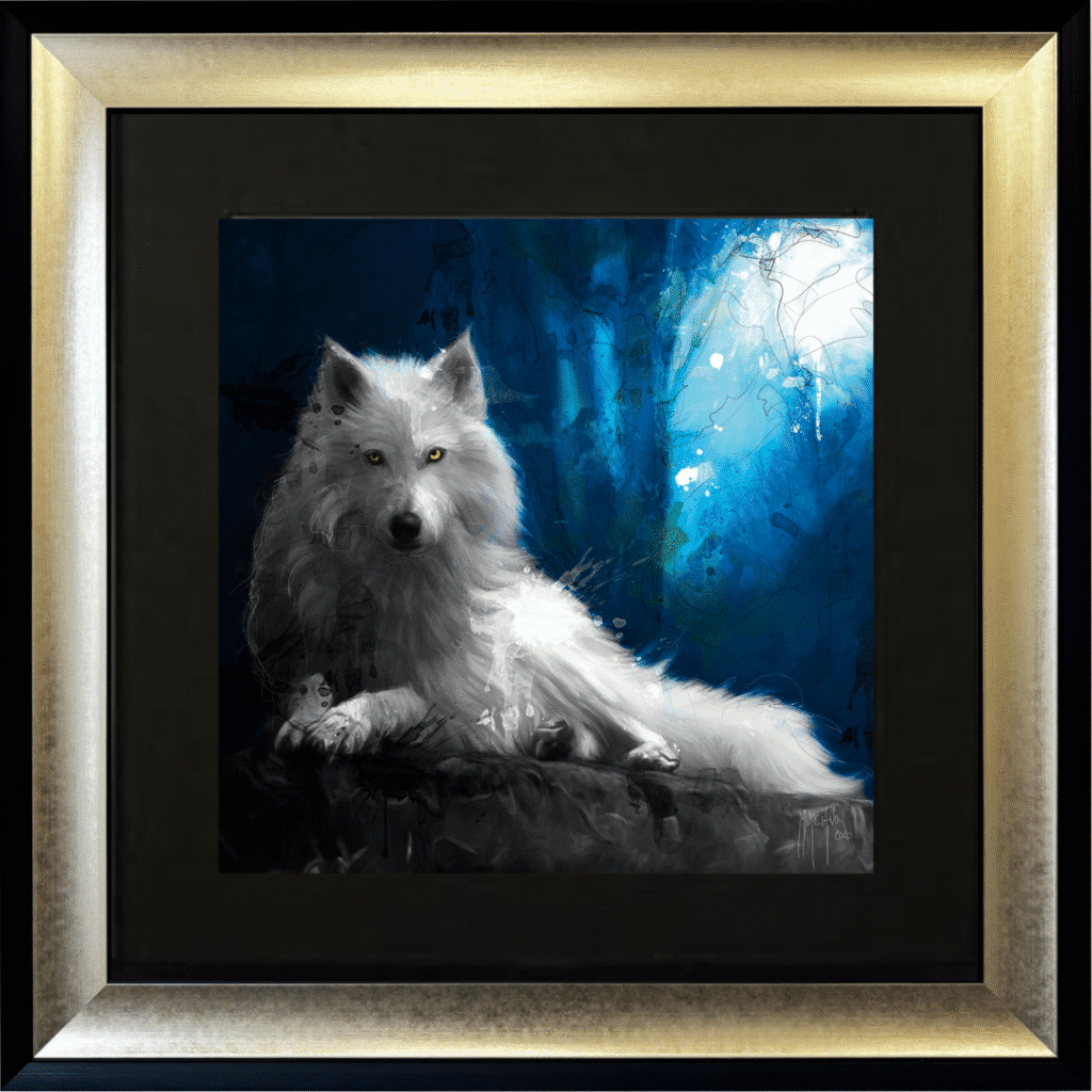White Wolf Framed Picture by Patrice Murciano