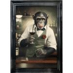 Monkey Barman - Framed Animal Wall Art