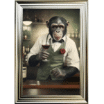 Monkey Barman - Framed Animal Wall Art