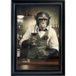 Monkey Barman - Framed Animal Wall Art v