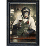 Monkey Barman - Framed Animal Wall Art