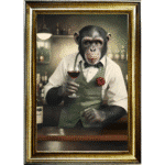 Monkey Barman - Framed Animal Wall Art v
