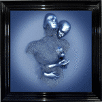 Chained Lovers Blue - Framed Wall Art