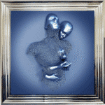 Chained Lovers Blue - Framed Wall Art
