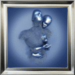 Chained Lovers Blue - Framed Wall Art - Image 3