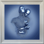 Chained Lovers Blue - Framed Wall Art