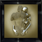 Chained Embrace Gold - Framed Wall Art