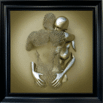 Chained Embrace Gold - Framed Wall Art