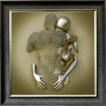 Chained Embrace Gold - Framed Wall Art