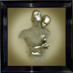 Chained Lovers Gold - Framed Wall Art