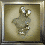 Chained Lovers Gold - Framed Wall Art