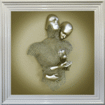 Chained Lovers Gold - Framed Wall Art