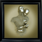 Chained Lovers Gold - Framed Wall Art