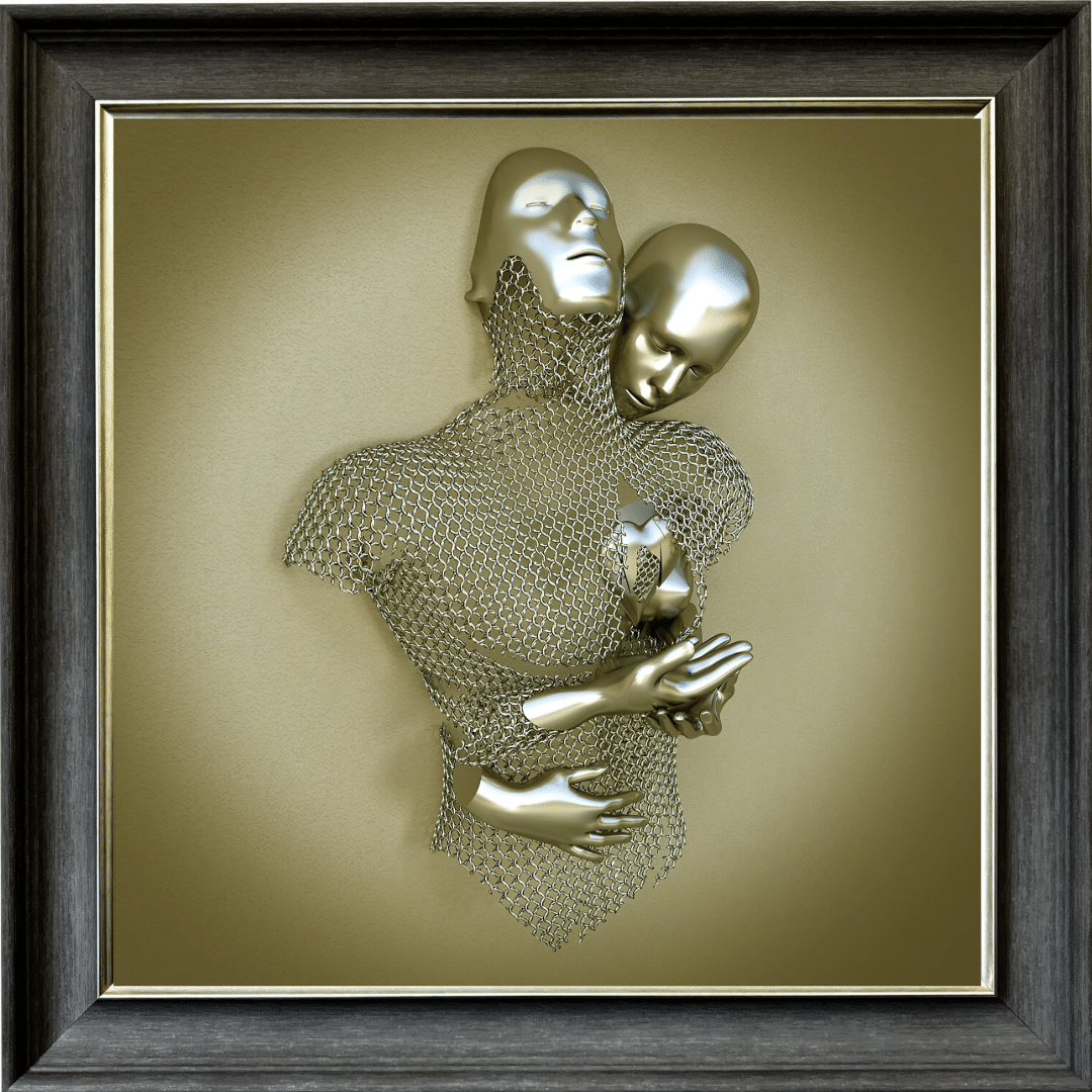 Untitled - 2025-08-15T142942.553 Chained Lovers Gold - Framed Wall Art