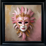 Venetian Mask in Pink - Framed wall art