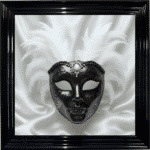 Venetian Mask Black on White - Framed wall art
