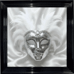 Venetian Mask All White - Framed wall art