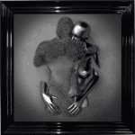 Chained Embrace Charcoal - Framed Wall Art