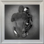 Chained Embrace Charcoal - Framed Wall Art