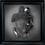 Chained Embrace Charcoal - Framed Wall Art