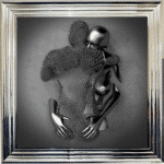 Chained Embrace Charcoal - Framed Wall Art
