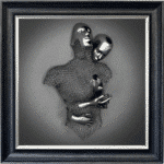 Chained Lovers Charcoal - Framed Wall Art
