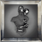 Chained Lovers Charcoal - Framed Wall Art