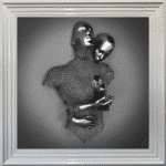 Chained Lovers Charcoal - Framed Wall Art