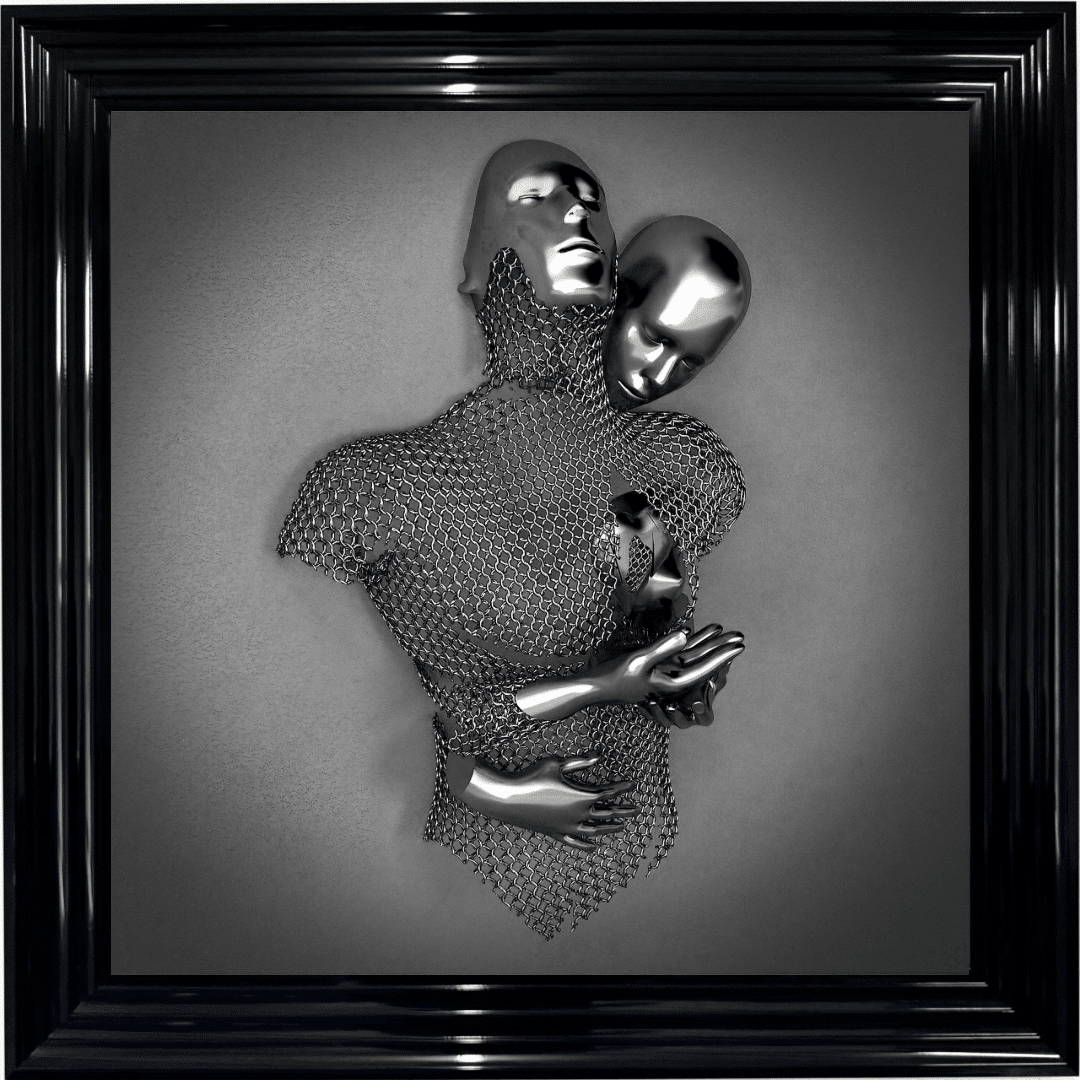 Untitled - 2025-09-25T133459.375 Chained Lovers Charcoal - Framed Wall Art