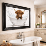 Highland Calf in the Bath - Framed Picture - Image 2