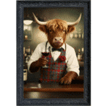 Highland Cow Barman Framed Wall Art- Luxury Animal Wall Art for Living Room - Image 5