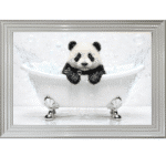 Baby Panda in the Bath - Framed Picture