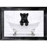 Panther Cub in the Bath - Framed Picture