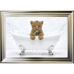 Leopard Cub in the Bath - Framed Picture