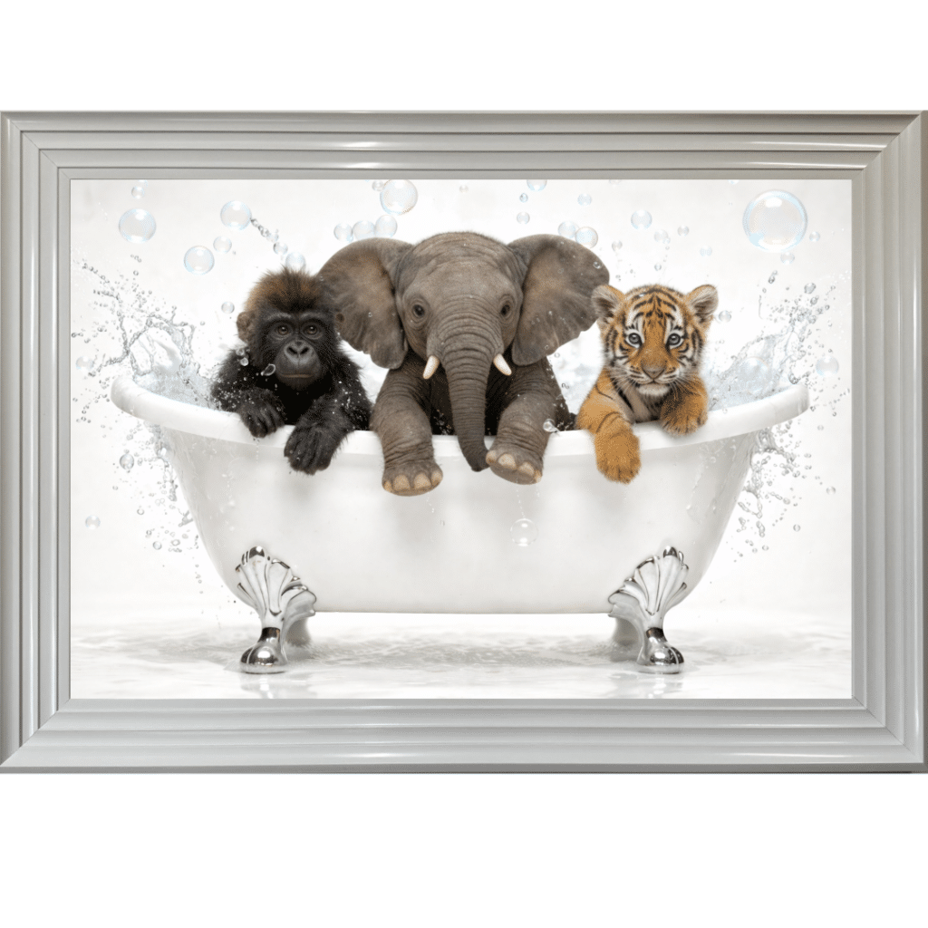Zoo in the Bath - Framed Picture