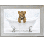 Leopard Cub in the Bath - Framed Picture
