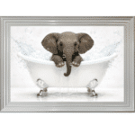 Baby Elephant in the Bath - Framed Picture