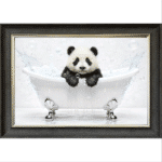 Baby Panda in the Bath - Framed Picture