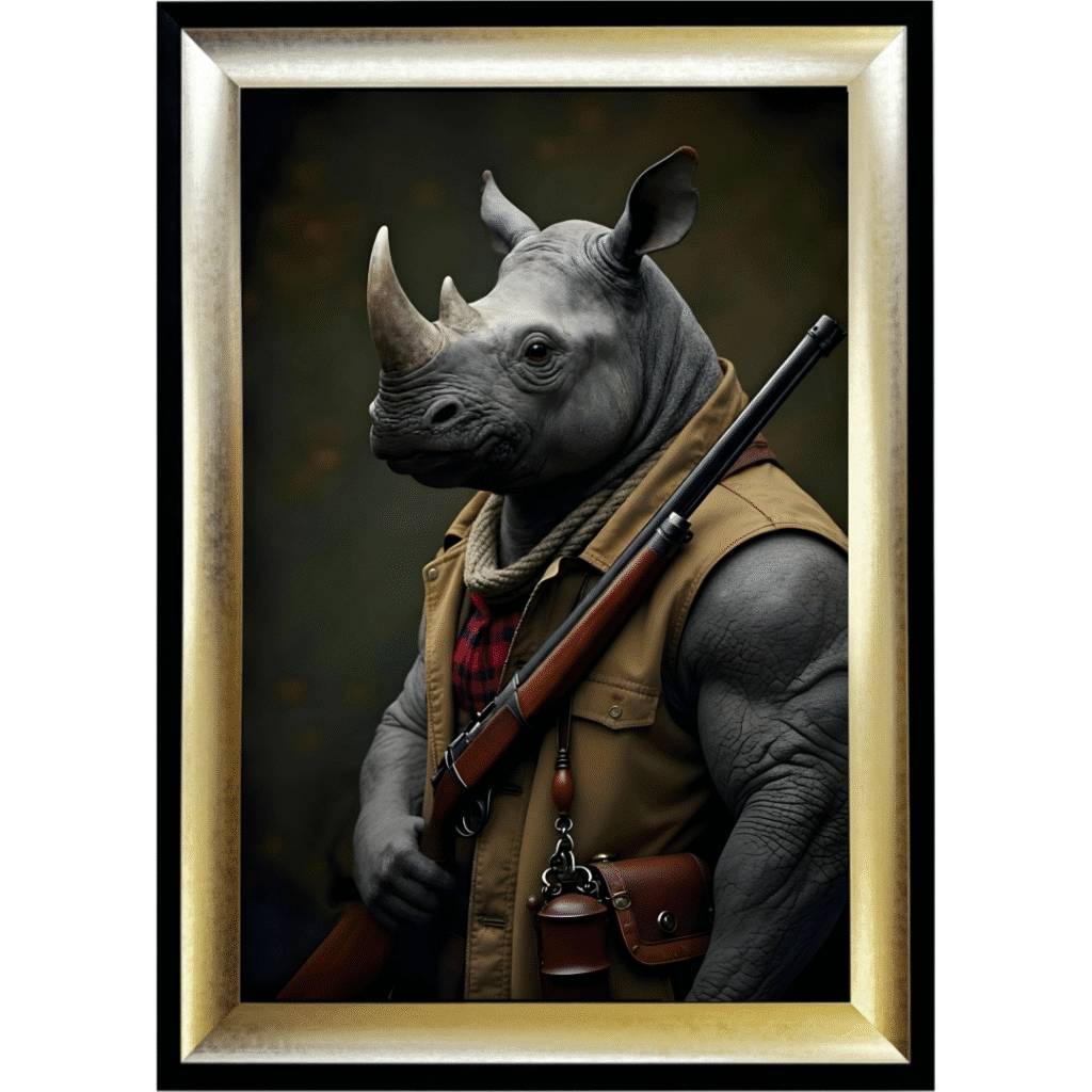 Rhino Revenge - Framed Animal Wall Art