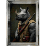 Rhino Revenge - Framed Animal Wall Art