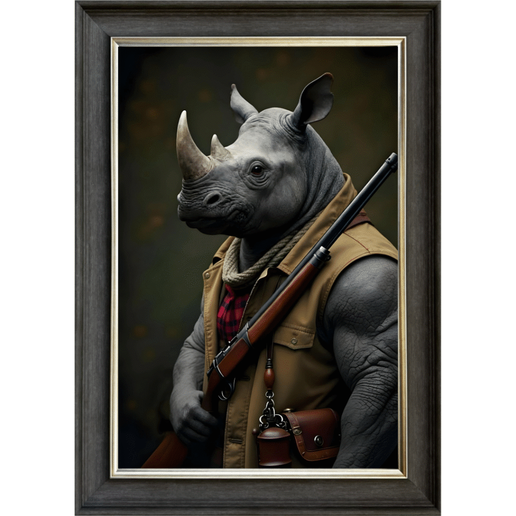 Rhino Revenge - Framed Animal Wall Art