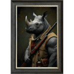 Rhino Revenge - Framed Animal Wall Art