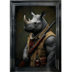 Rhino Revenge - Framed Animal Wall Art