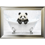 Baby Panda in the Bath - Framed Picture
